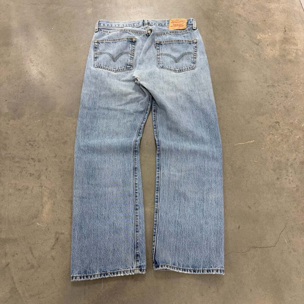 Vintage Levi's 501 Light Wash Button Fly Straight Leg Jeans Size 34x30